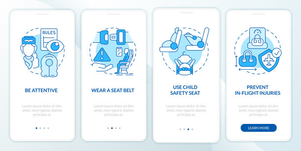 飞机乘客安全蓝色登机手机应用程序屏幕图片下载