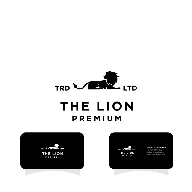 黑色狮子动物标志设计图片下载