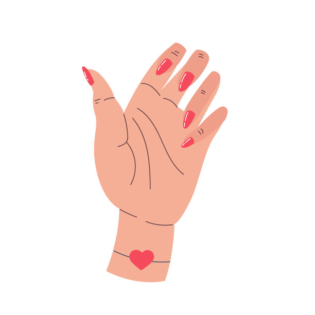 漂亮的手和红色的指甲图片下载