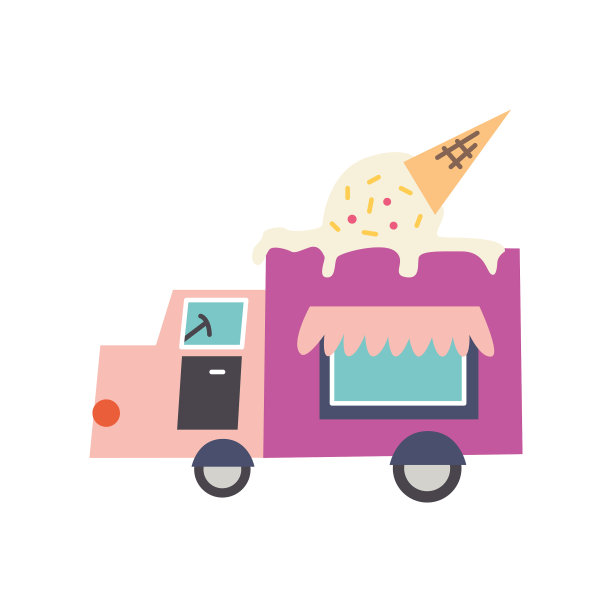 卡通运输冰淇淋机图片下载