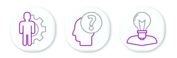 用灯泡齿轮内装线人头图片下载