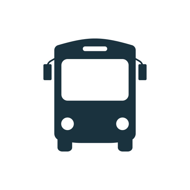 黑色巴士剪影图标学校班车字形图片下载
