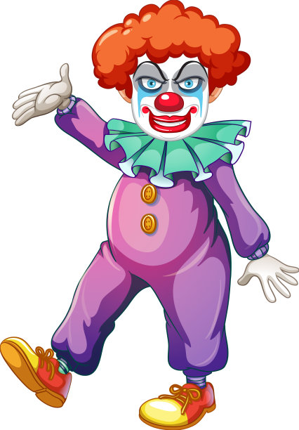 穿着紫色衣服的卡通小丑图片下载