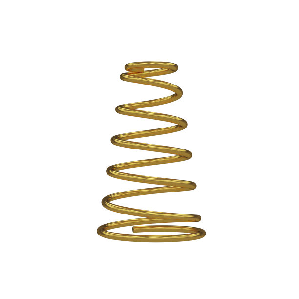 金属弹簧隔离在白色上，3D渲染图片下载