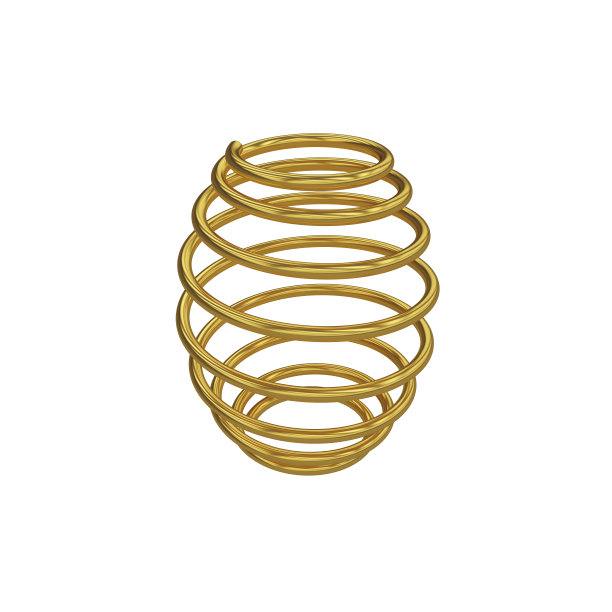 金属弹簧隔离在白色上，3D渲染图片下载