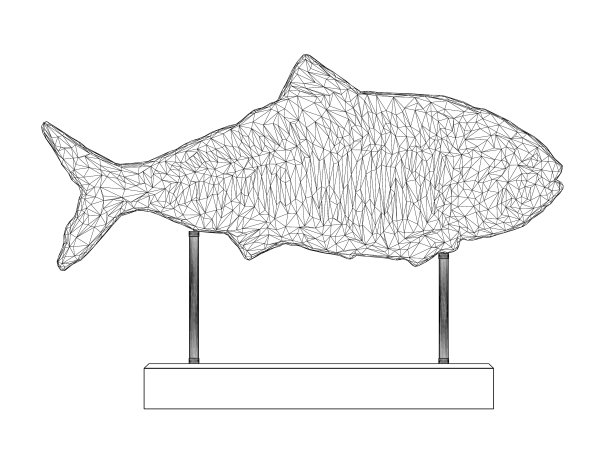 鱼俑线框由黑线分隔图片下载