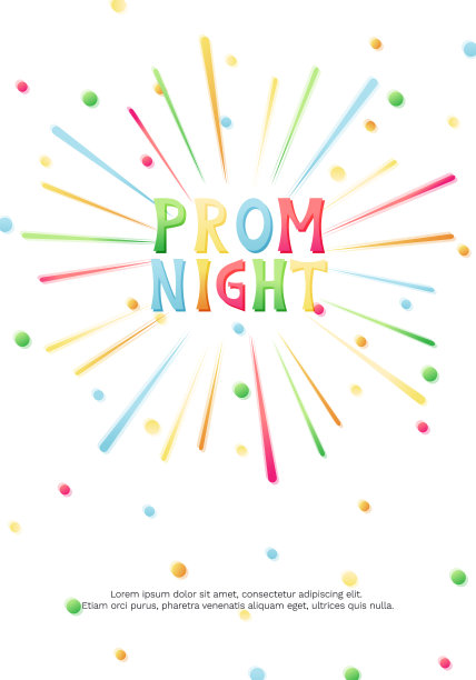 毕业舞会之夜的烟火五彩纸屑图片下载