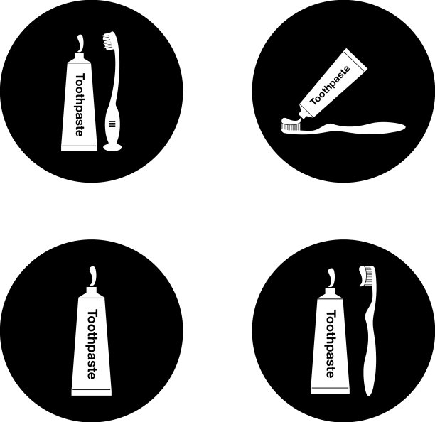 牙刷牙膏图标设置按钮样式eps图片下载