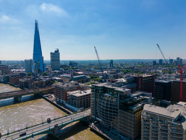 英国伦敦Bankside的建筑航拍照片图片下载