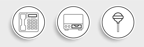 集线棒棒糖电话听筒和老视频图片下载