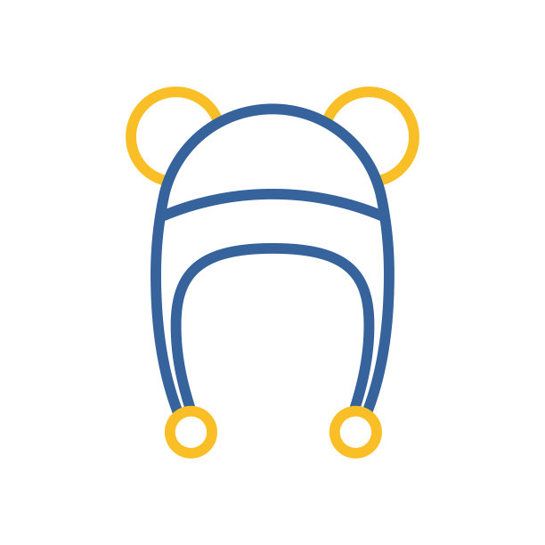 婴儿帽子与耳朵孤立的图标图形符号图片下载