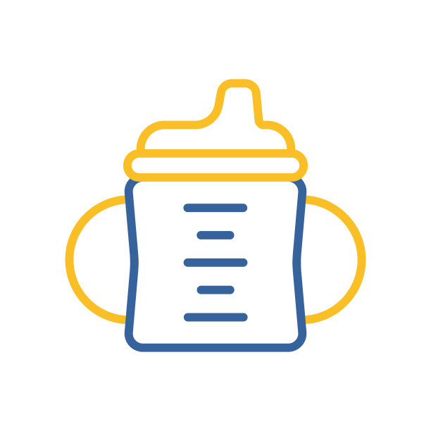 幼儿吸管杯孤立图标为图形符号图片下载