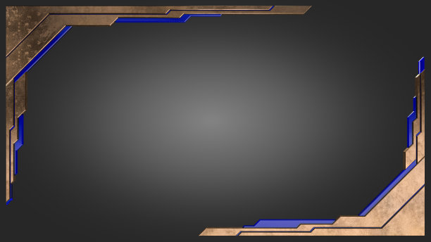 三维渲染图像的金属和水晶框架图片下载