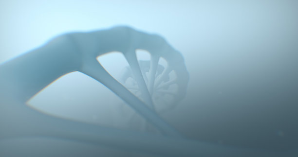 3D模型放大了白雾中的DNA片段图片下载