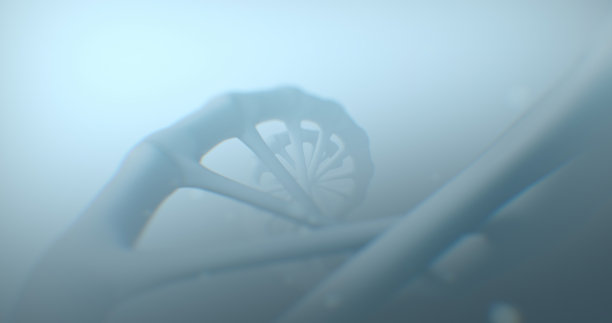 3D模型放大了白雾中的DNA片段图片下载