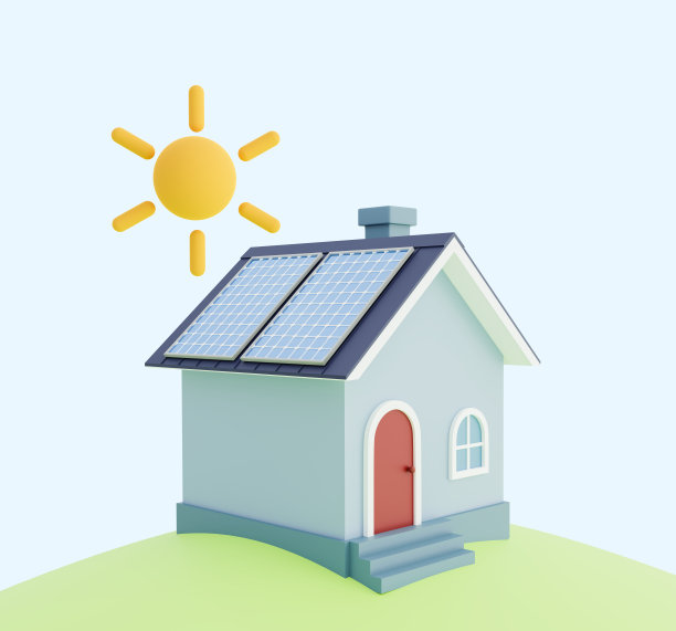 屋顶上的太阳能电池板。图片下载