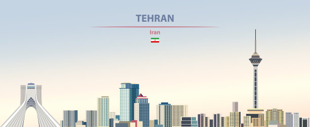德黑兰城市的天际线色彩斑斓图片下载