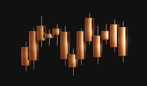 黄金投资业务金融股票市场烛台孤立在黑色3d背景与成功交易图表条形财富交换或黄金经济价格价值和增长金融图表叠加。图片下载