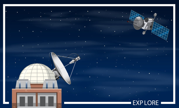 夜空中有卫星的天文馆图片下载