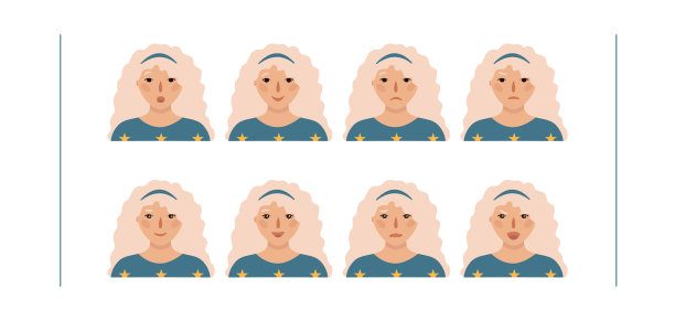 女孩肖像矢量图集图片下载