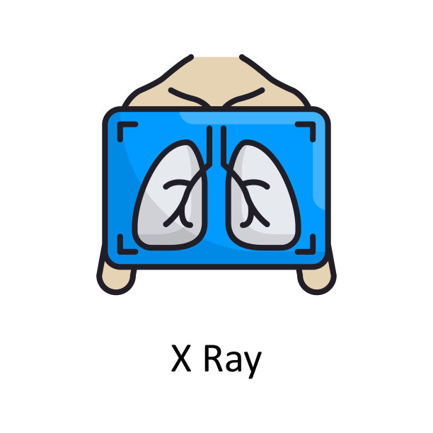 X射线矢量填充轮廓图标设计插图。杂项符号在白色背景EPS 10文件图片下载