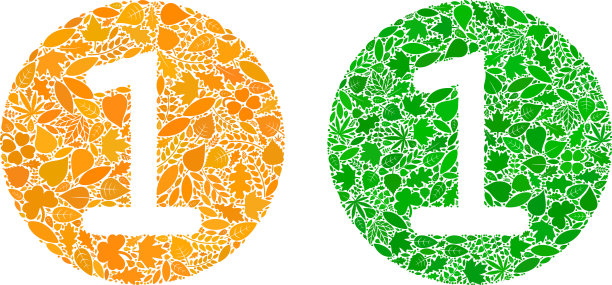 一枚硬币的花卉元素图标生态拼贴图片下载