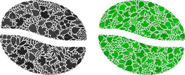 咖啡豆图标叶片生态组成图片下载