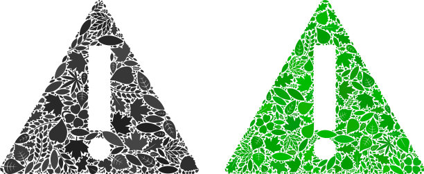 警告图标生态草本物品马赛克图片下载