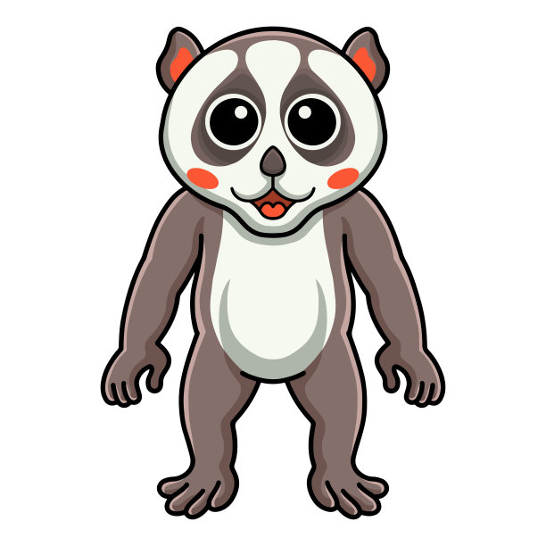 可爱的小懒猴卡通站图片下载