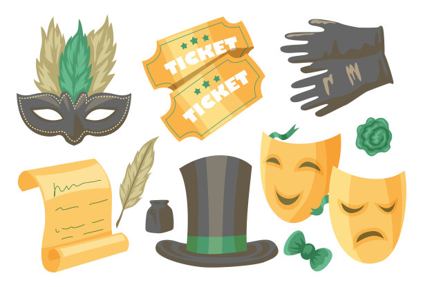 矢量排版插图的Mardi Gras美丽的紫色和彩色的节日旗帜图片下载