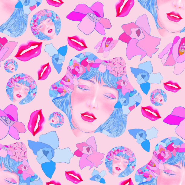 五彩图案的女人图片下载