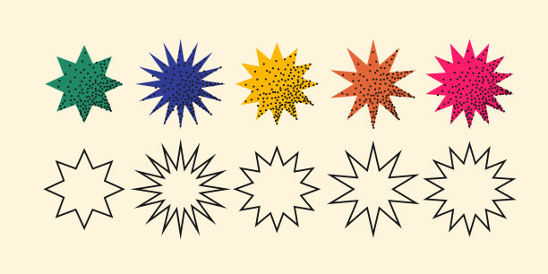 一组几何图形和元素集合图片下载