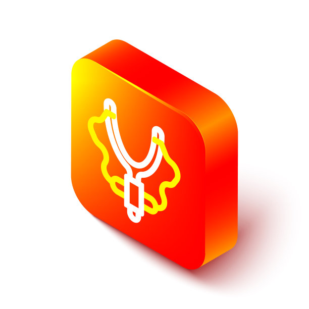 等距线弹弓图标孤立在白色图片下载