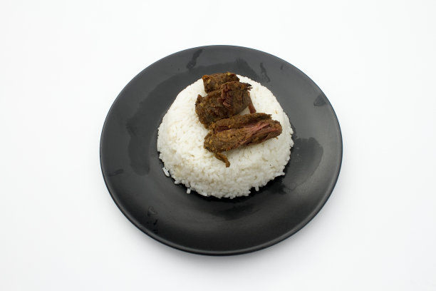 白米饭配人当肉图片下载