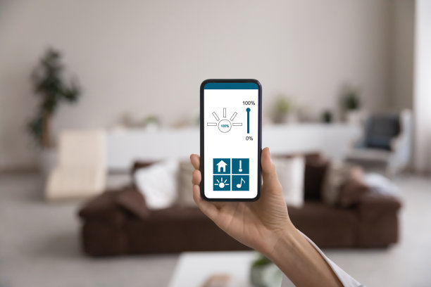 女性手持智能家居界面手机应用图片下载