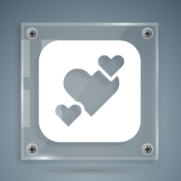 白色心脏图标孤立在灰色背景图片下载