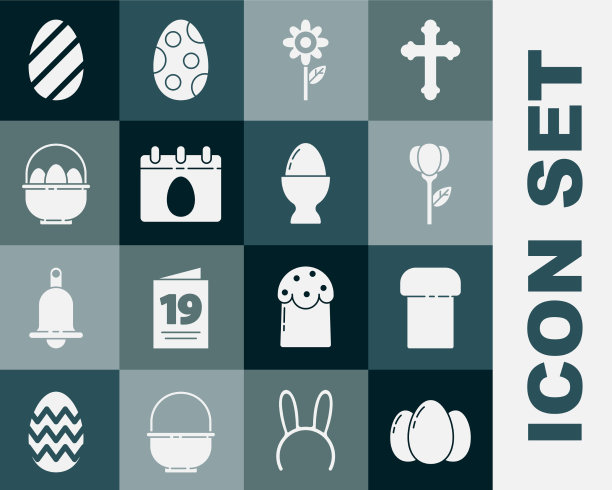 复活节彩蛋、蛋糕、鲜花和郁金香日历图片下载