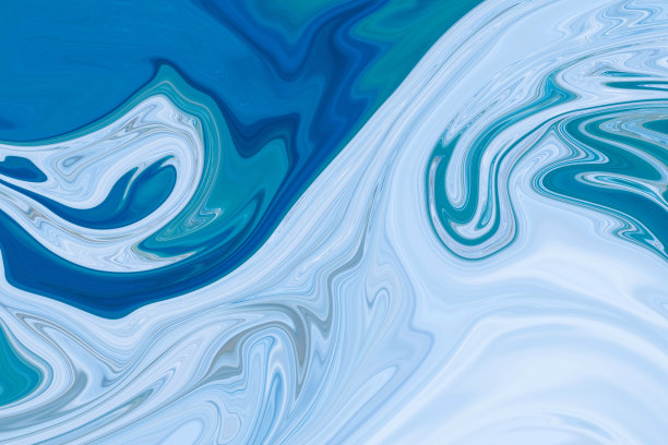 蓝色波浪抽象液体大理石，优雅的纹理背景图片下载