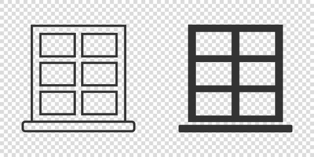 窗口图标在平式开窗上孤立图片下载