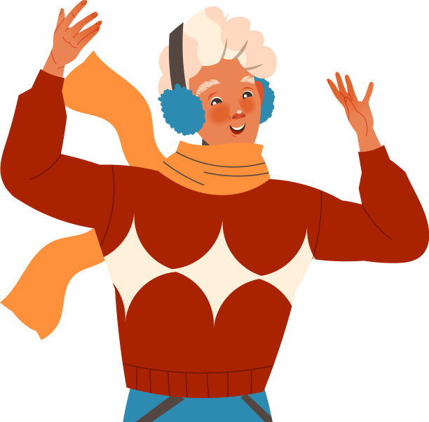 积极的男人性格在围巾和耳套图片下载