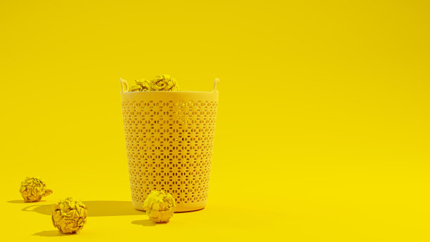 黄色的垃圾。图片下载