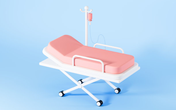 白色背景的空担架，医疗概念，3d渲染。图片下载