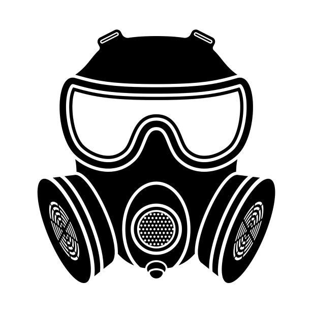 生物危险标志防毒面具化学攻击图标图片下载