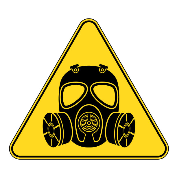 生物危险标志防毒面具化学攻击图标图片下载