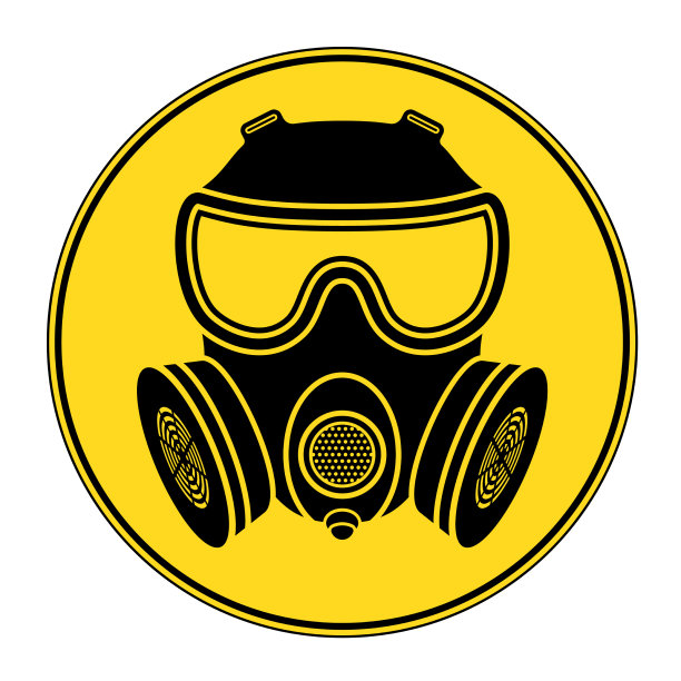 生物危险标志防毒面具化学攻击图标图片下载