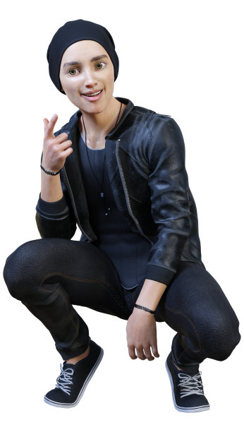 3D渲染少年男孩在白色图片下载