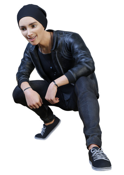 3D渲染少年男孩在白色图片下载