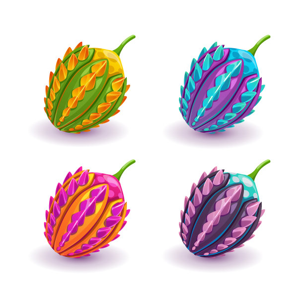 有趣的卡通幻想水果虚幻浆果设置图片下载