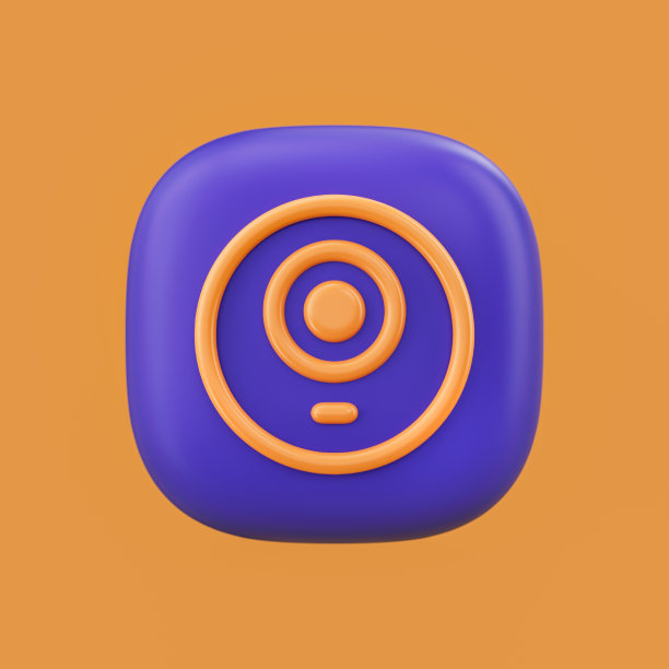 怪物3D图标上的圆形按钮形状，情感表情符号图标，单色平面图片下载