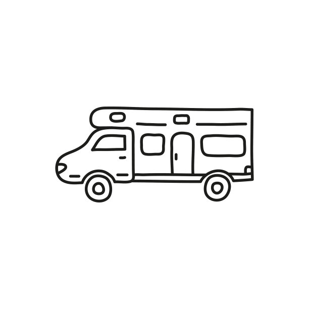 涂鸦露营车图标图片下载